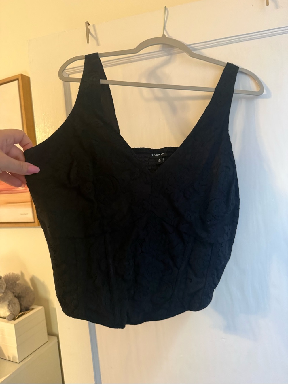 Torrid Black Lace Cropped Tank